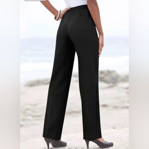 Bend Over brand Classic Woven Pull-On straight leg pants. Color Black. Size 32